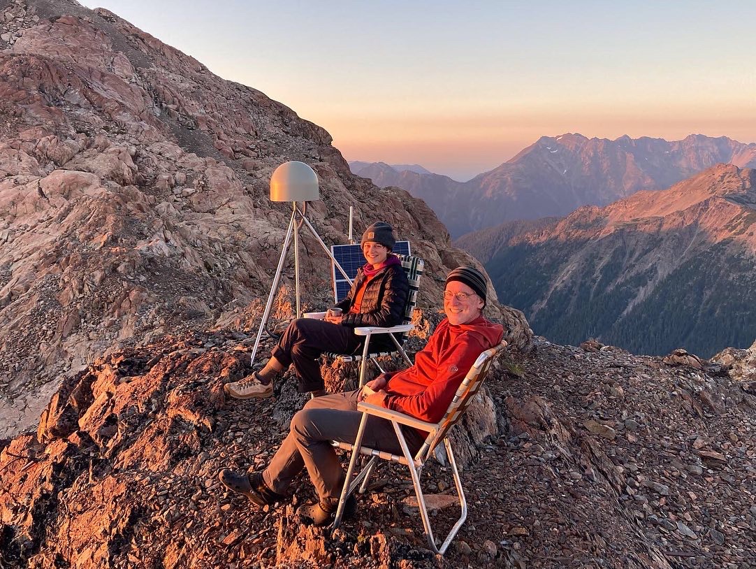 Anna Ledeczi and Harold Tobin by the GPS station atop Snow Dome, Olympic National Park.