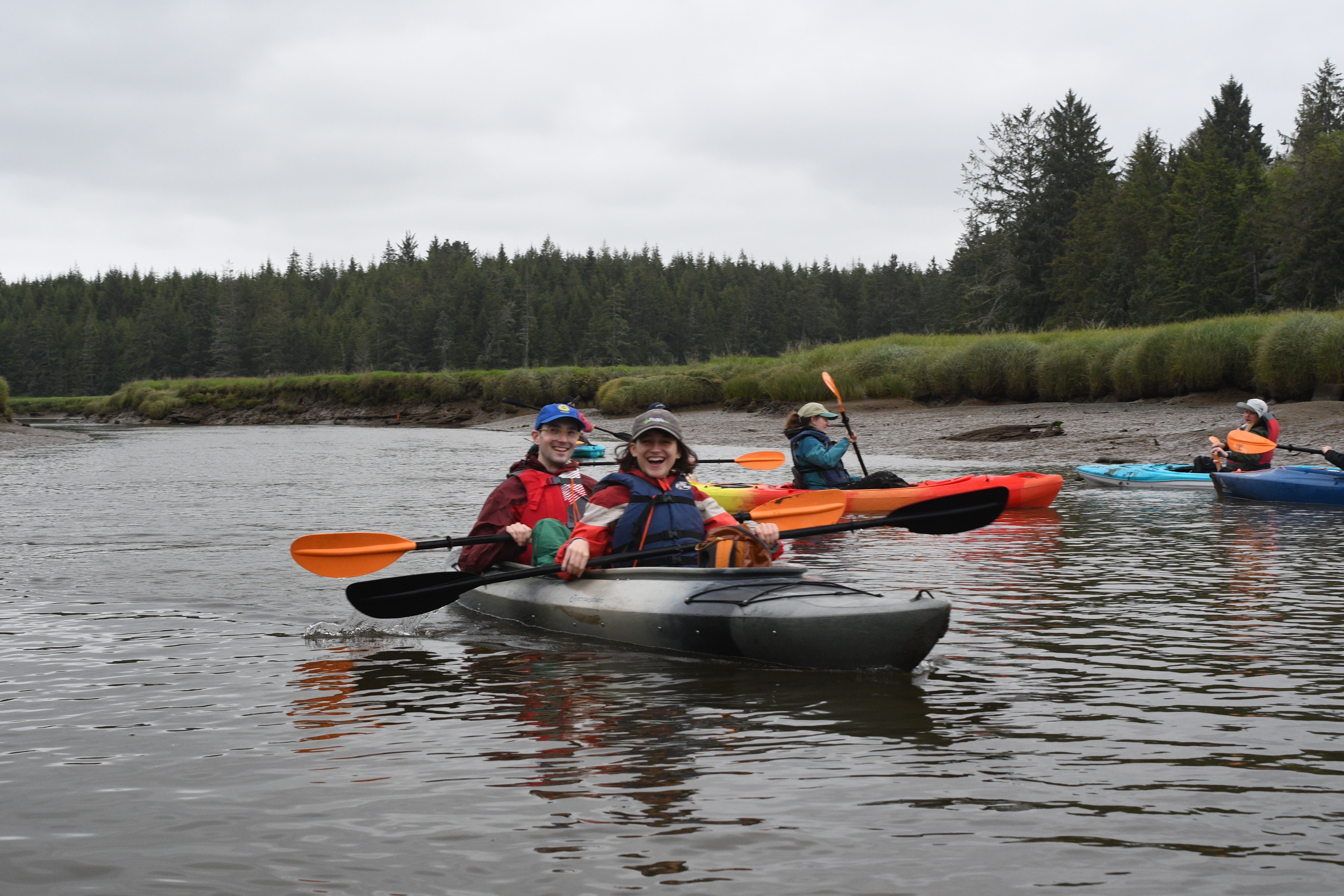 Searching for tsunami deposits at Willapa Bay, WA.